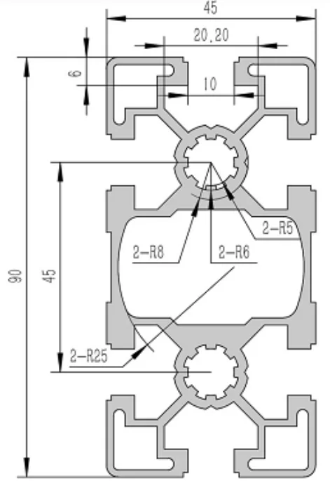 4590-10L Алюминиевый конструкционный профиль анодированный