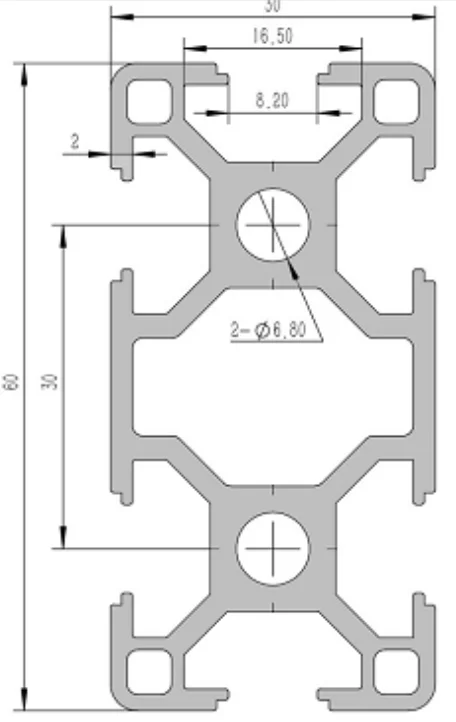 3060-8B Алюминиевый конструкционный профиль анодированный