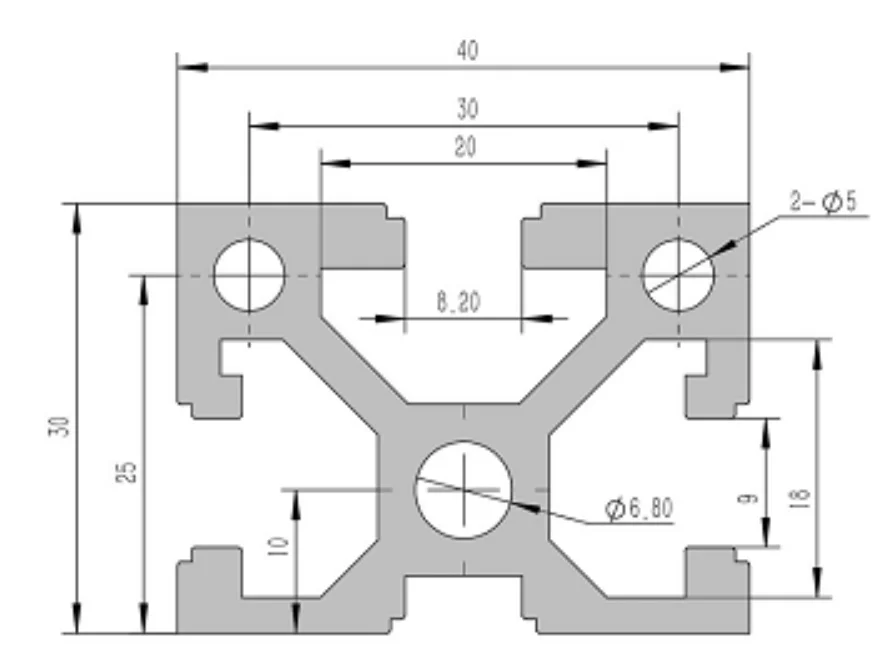 3040-8B Алюминиевый конструкционный профиль анодированный