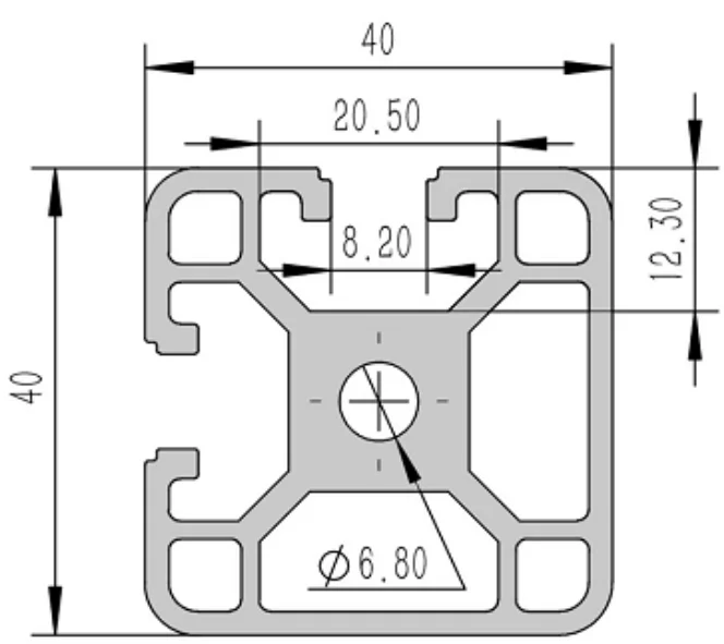4040-8H Алюминиевый конструкционный профиль анодированный