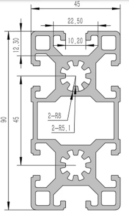 4590-10B Алюминиевый конструкционный профиль анодированный