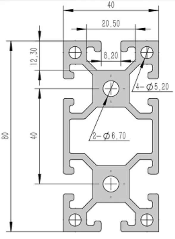 4080-8K Алюминиевый конструкционный профиль анодированный