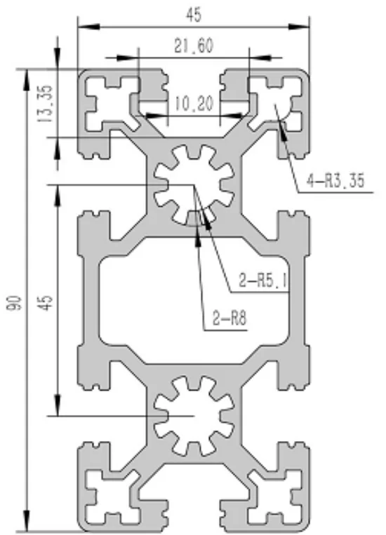 4590-10W Алюминиевый конструкционный профиль анодированный