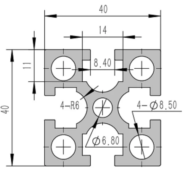 4040-8G Алюминиевый конструкционный профиль анодированный