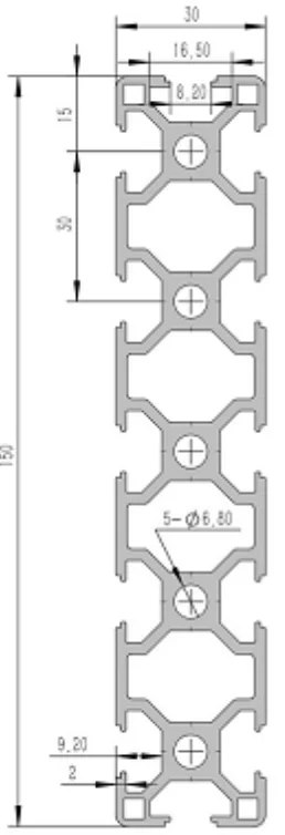 30150-8B Алюминиевый конструкционный профиль анодированный