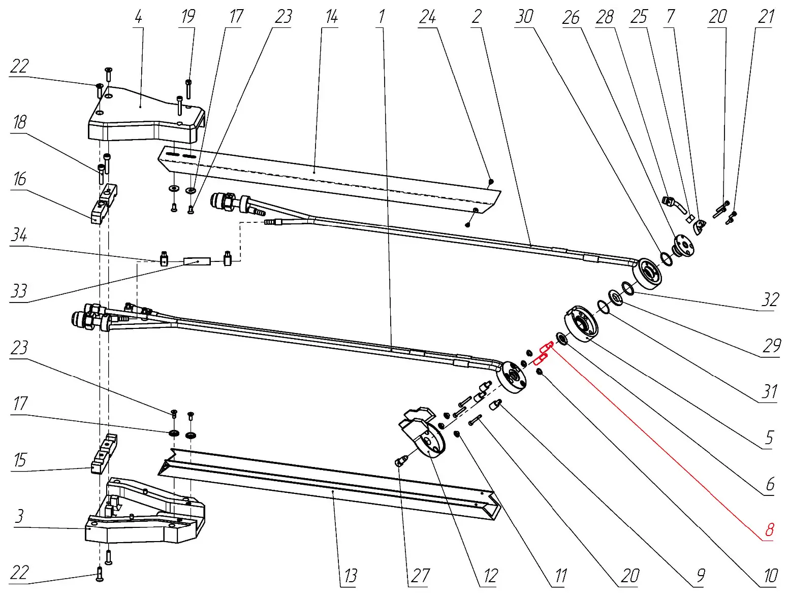 IRS-00106063 F1 Штифт изолирующий на Взрыв-схеме плазмотрона F1-45