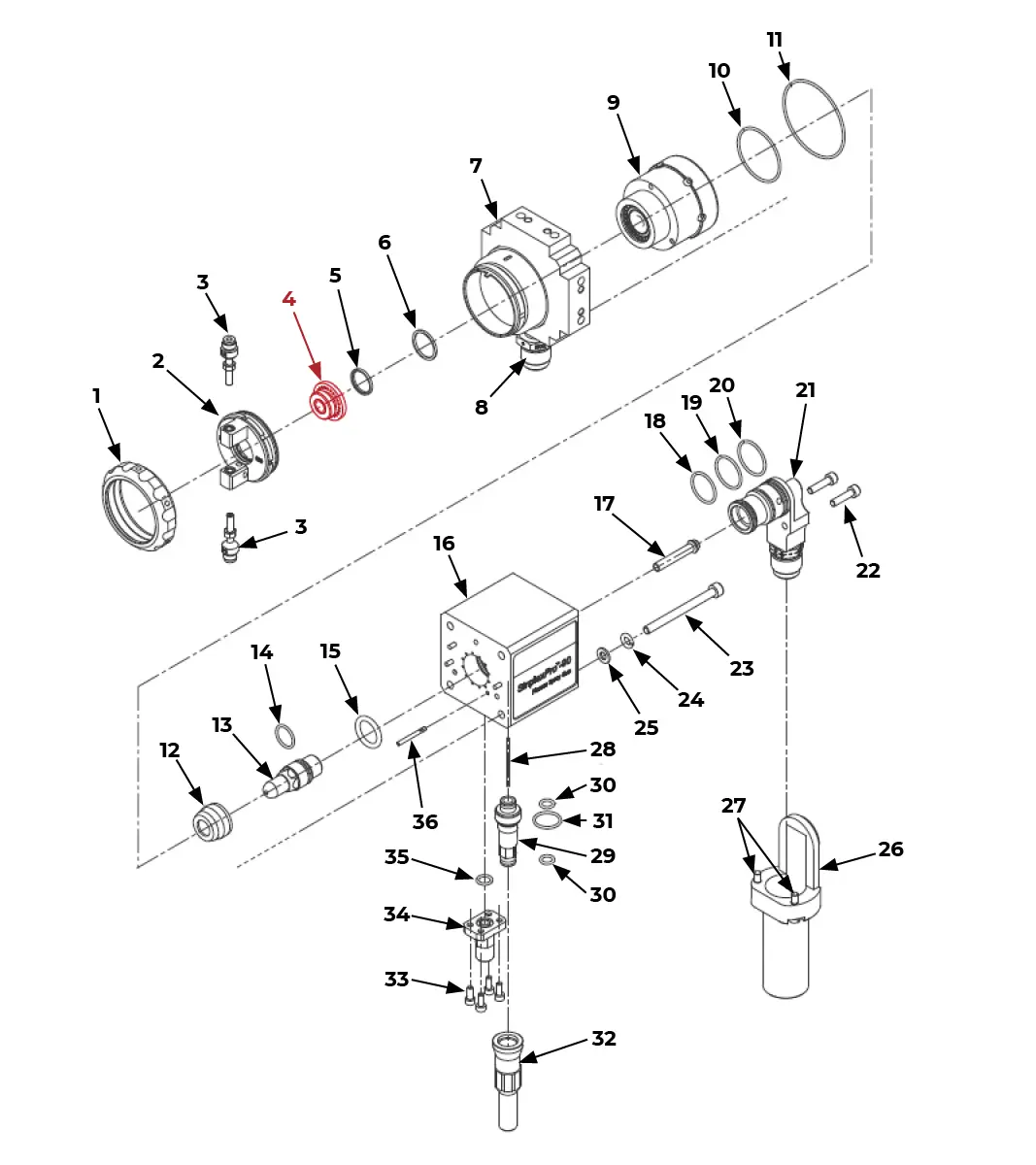 IRS-303007 Сопло Sinplex, 9 мм на Взрыв-схеме плазмотрона SinplexPro-90