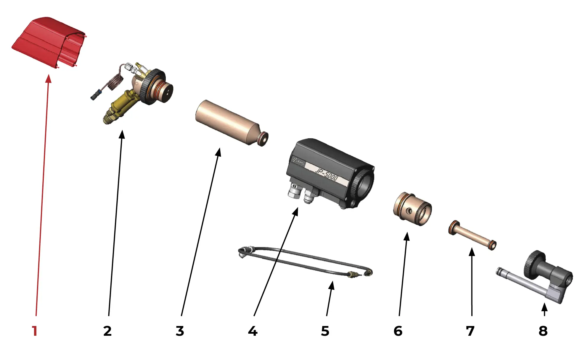 IRS-00095918 JP-5000 Кожух защитный на Взрыв-схеме горелки JP 5000