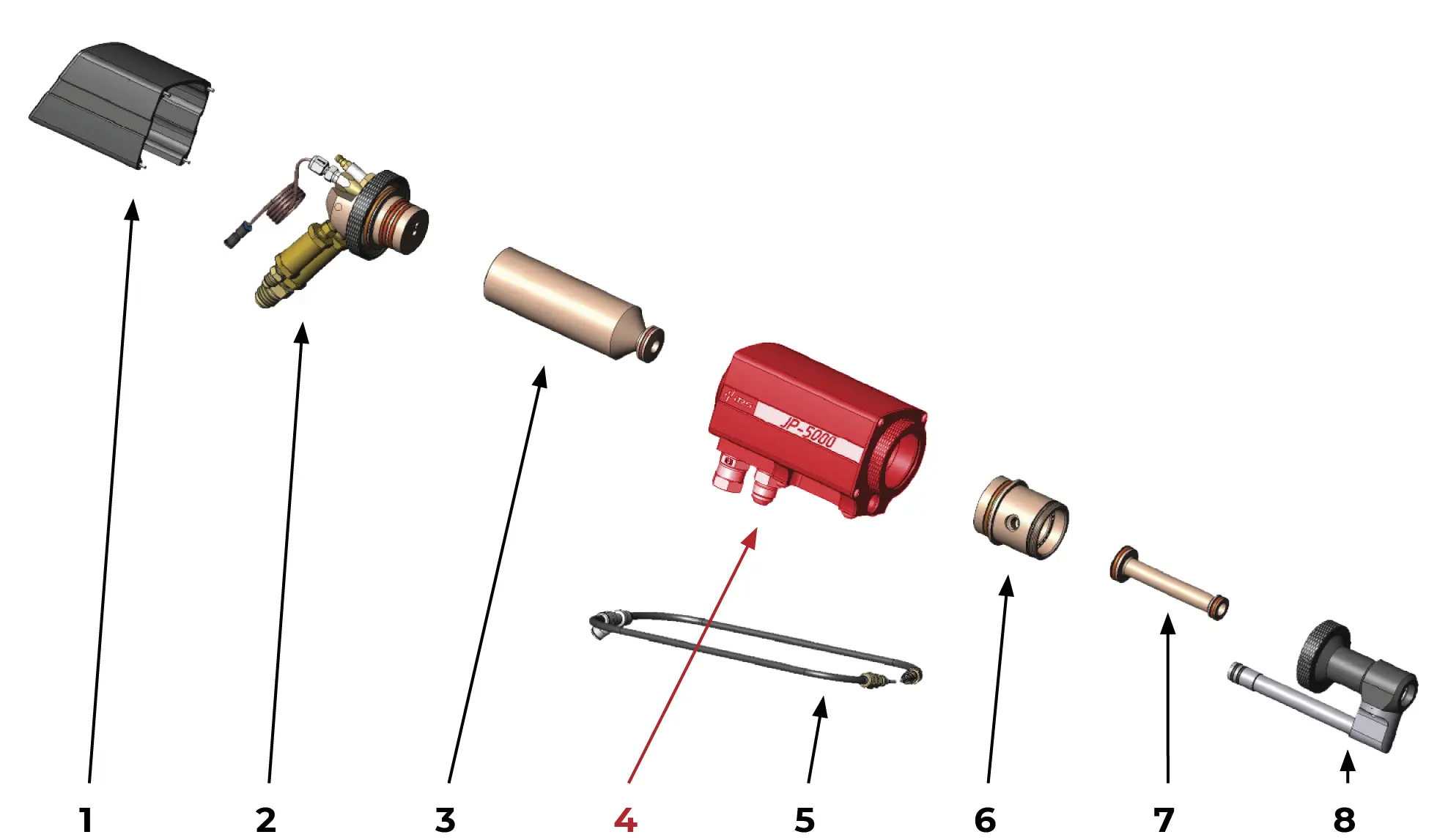 IRS-00095922 JP-5000 Корпус в сборе на Взрыв-схеме горелки JP 5000