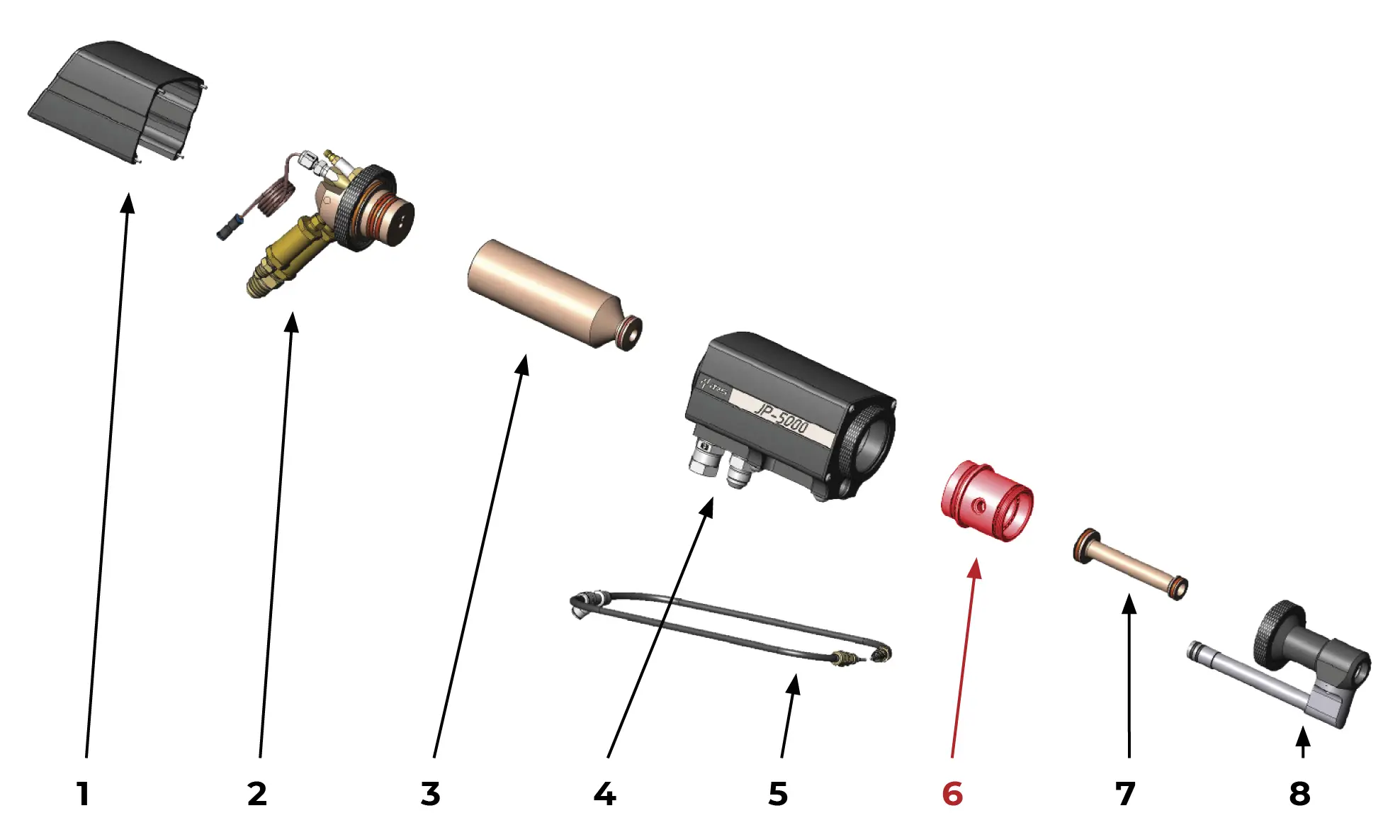 IRS-00100783 JP-5000 Корпус промежуточный с кольцом на Взрыв-схеме горелки JP 5000