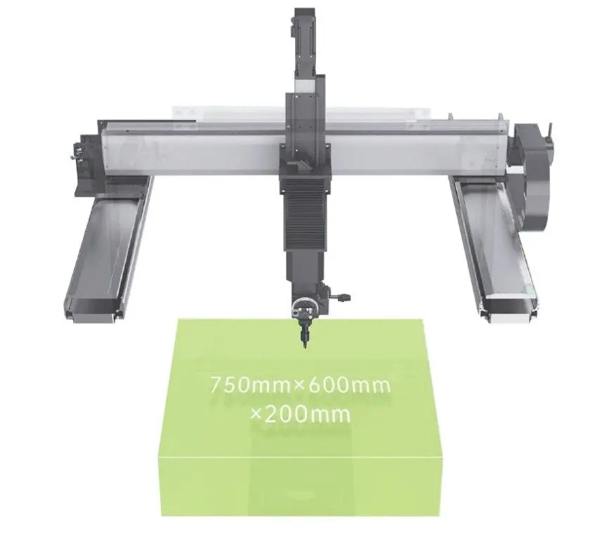 Установка лазерной резки, вид спереди-сверху