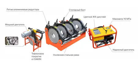 AWP-HM-200B Аппарат для стыковой сварки HDPE 63-200 мм с гидравлическим приводом