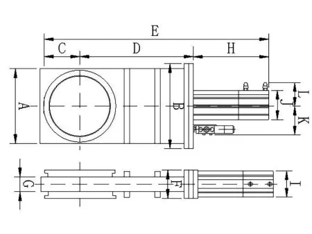 Шиберный затвор высоковакуумный. Пневматический Фланец ISO-K63 нержавеющая сталь.