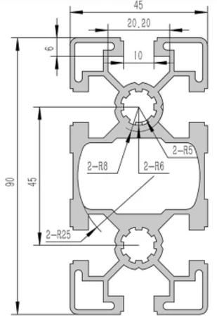 4590-10L Алюминиевый конструкционный профиль анодированный