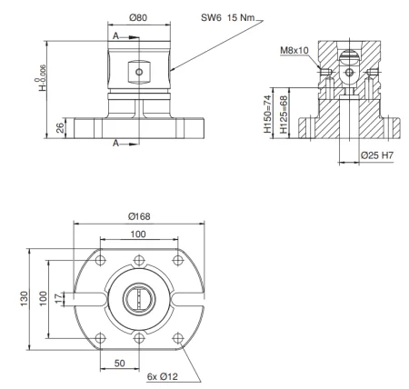 M-2610-80150 Модуль зажимной для 5 осевой обработки с ориентирующим пазом, 80 мм