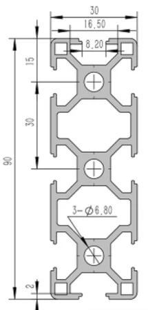 3090-8B Алюминиевый конструкционный профиль анодированный