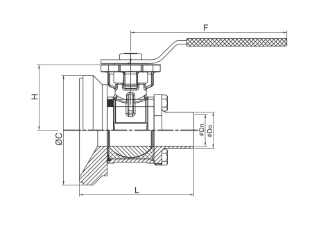 Сварной шаровой кран донный (размер 4")
