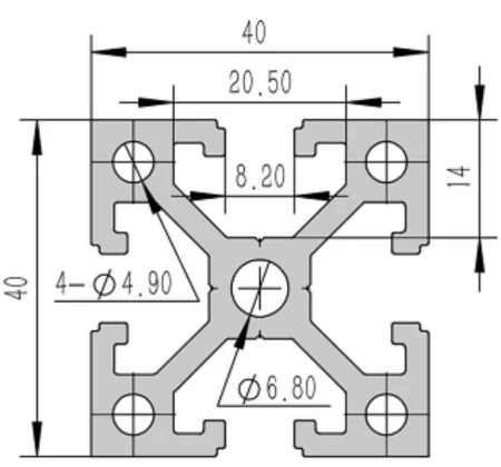 4040-8K Алюминиевый конструкционный профиль анодированный