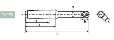 Метчик с прямой канавкой DLNT502