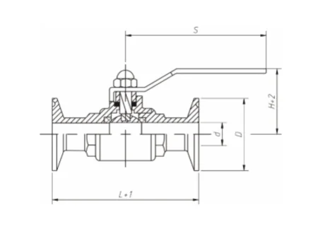 Шаровой кран с прямым зажимом (литой) (размер 1¾")