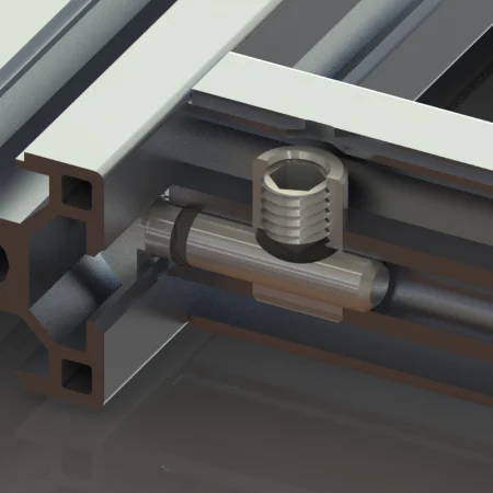 Быстрый соединитель встроенного типа для алюминиевых профилей М8, паз 10, угол 0 градусов, ALF-FCM8-10/0