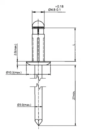 Лепестковая заклепка 4,8 чертеж