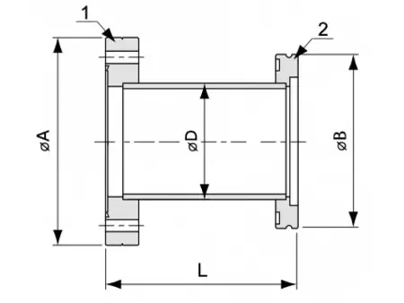 Переходник CF150 - ISO63 ( нержавеющая сталь )