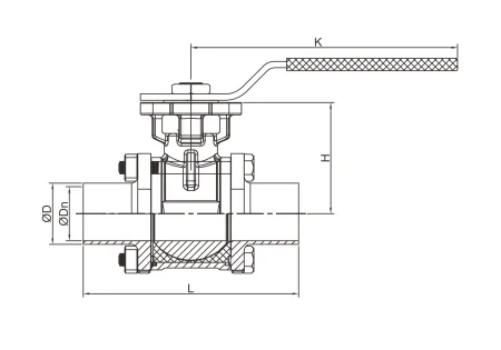 Шаровой кран под сварку (размер 3/4" Стандарт 3A)