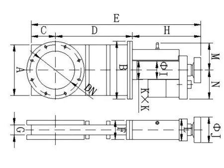 Шиберный затвор высоковакуумный. Электромеханический Фланец ISO-F100 нержавеющая сталь.