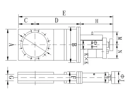 Шиберный затвор высоковакуумный. Электромеханический Фланец ISO-F320 нержавеющая сталь.