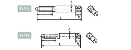 Метчик заостренный со спиральными канавками DLST-POT603