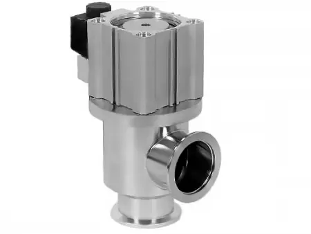 Клапан вакуумный угловой  GDQ-J50 KF50 Пневматический уплотнение - Фторэластомерное материал - Нержавеющая сталь 304SS