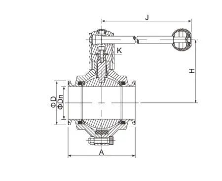 Дисковый клапан с зажимом (3A SMS ISO DS) (размер 2")