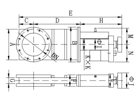 Шиберный затвор высоковакуумный. Электромеханический Фланец ISO-F250 нержавеющая сталь.