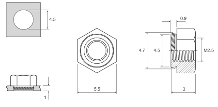K-NUT М2,5 для 1,0 мм