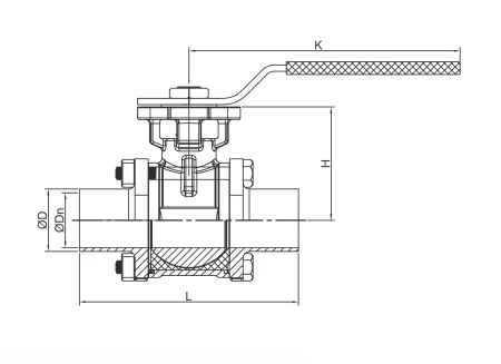 Шаровой кран под сварку (размер DN10 Стандарт DIN)