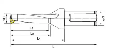 Быстросъемное корпусное сверло (трехудлиненное) C32-WC34-102L