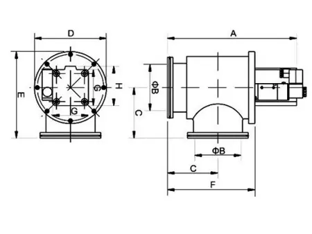 Клапан вакуумный   DDQ-JQ80 ISO-K80 Пневматический уплотнение -  материал - Углеродистая сталь