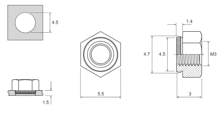 K-NUT M3 для 1,5 мм