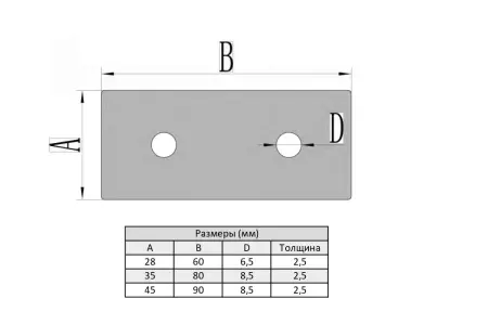 Двухсторонний внутренний соединитель М8 для алюминиевых профилей, серия 40, ALF-IC40-D