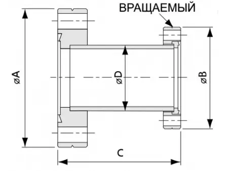 Переходник CF100 - CF63 с вращаемым фланцем