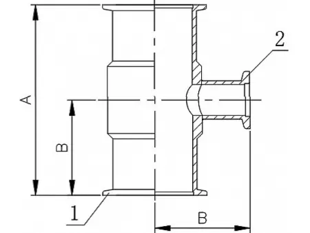 Тройник переходной KF50-KF25 сварной (нержавеющая сталь 304)