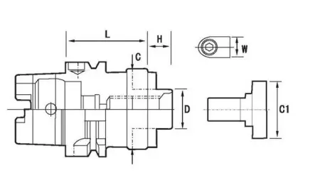 Держатель торцевой фрезы HSK 50A-FMB27-55