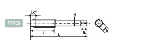 Метчик твердосплавный с прямой канавкой и длинным хвостовиком DLLS-OTT2405