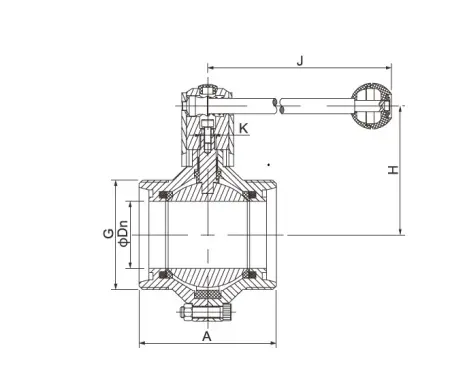 Дисковый клапан с резьбой (DIN) (размер DN65)