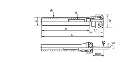 Фрезерный патрон с цилиндрическим хвостовиком C32-ER32-200