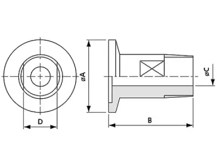 Адаптер KF25 на внешнюю резьбу М20 х 1,5 Метрическая