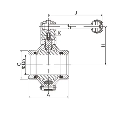 Дисковый клапан с резьбой (3A) (размер 2½")