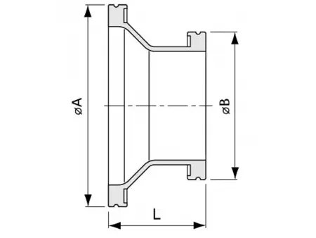Переходник ISO160 - ISO63 конический ( нержавеющая сталь )