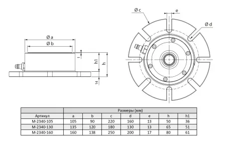 M-2340-130 Модуль зажимной пневматический встраиваемый